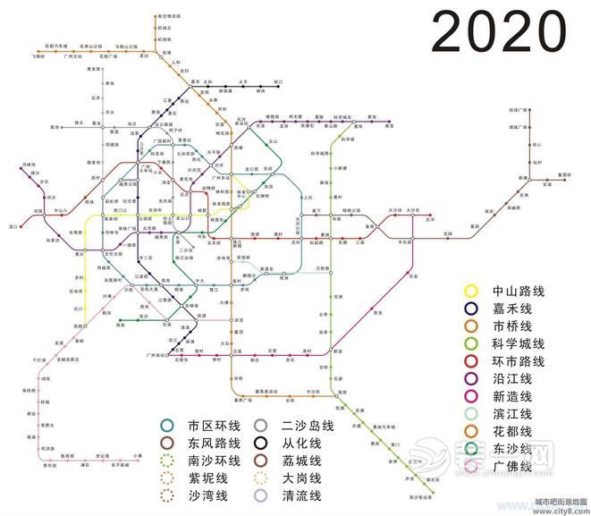 本市4地铁预计年底建成 广州地铁规划图2020高清图